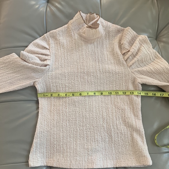 Free People Ela Puff sleeve Turtleneck top in taupe - Picture 7 of 9